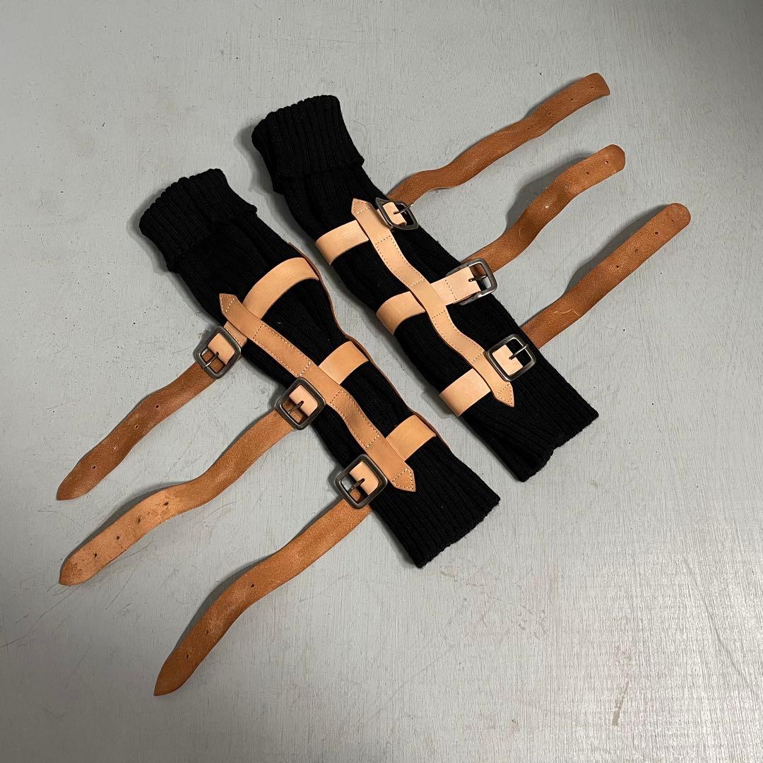 美品◆希少◆LIMI feuリミフゥ◆レザーレッグウォーマー◆サイズフリー