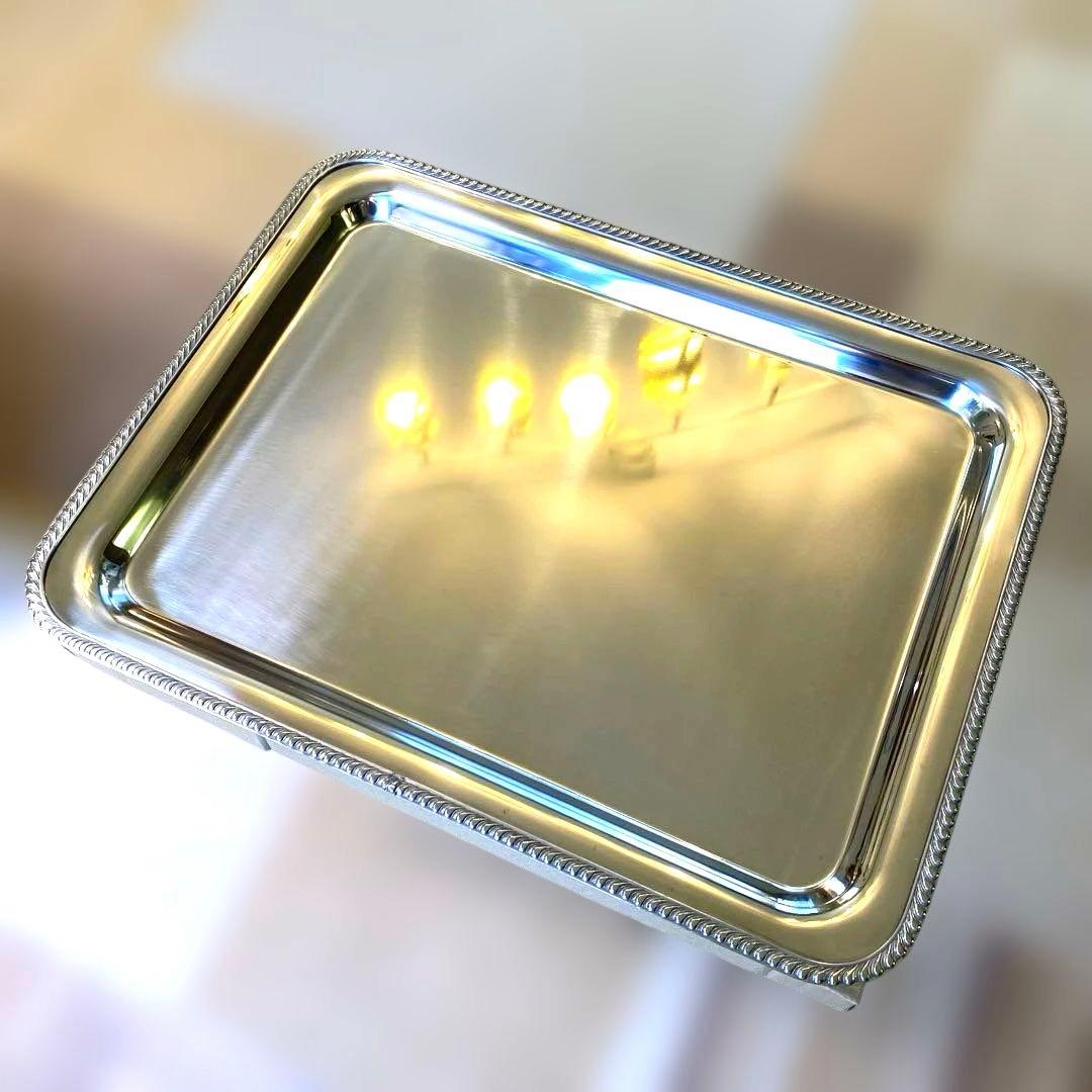 ビュッフェスタンド 菊渕角盆 18-8ステンレス