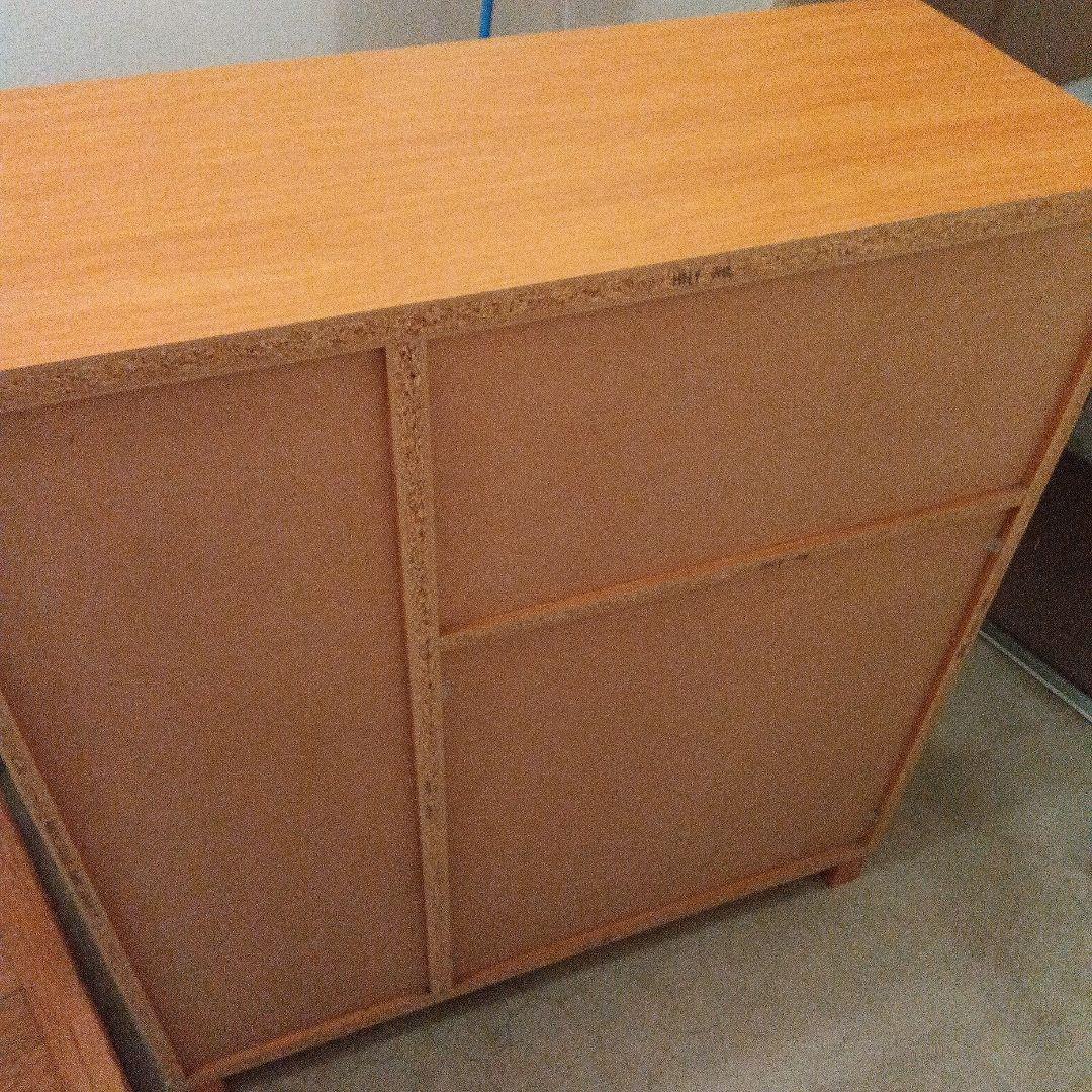 木製シューズラック 格子扉 6段収納