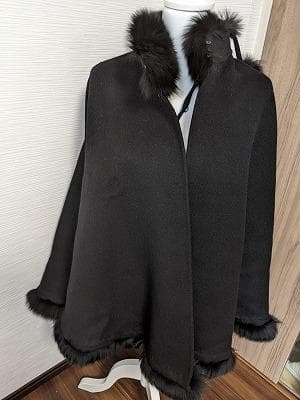 224　ソレイユ　ダブルフェイス　フォックス　ポンチョコート　マント　ケープ