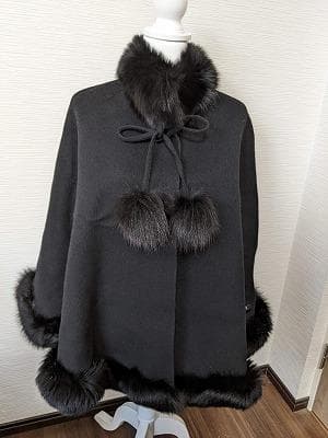 224　ソレイユ　ダブルフェイス　フォックス　ポンチョコート　マント　ケープ