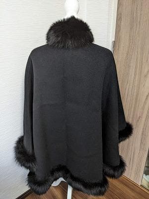 224　ソレイユ　ダブルフェイス　フォックス　ポンチョコート　マント　ケープ