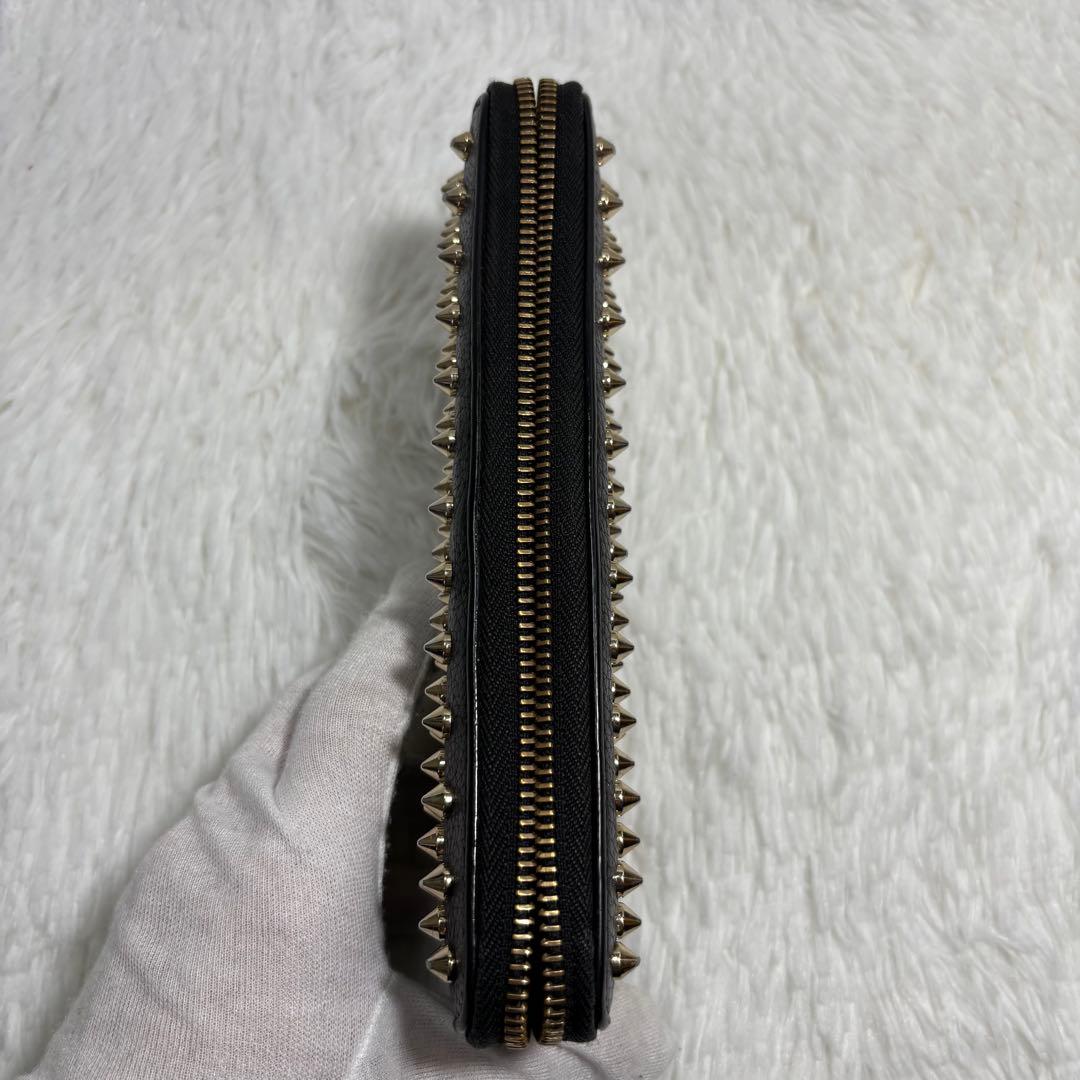 ✨美品✨ ルブタン パネトーネ スタッズ 長財布 レザー ラウンドジップ 革 黒
