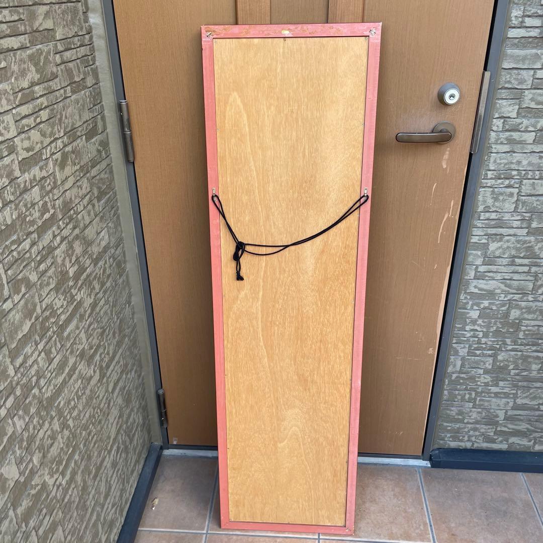 台湾製 アンティーク 八角ミラー 壁掛け 鏡 花模様 ウォールミラー