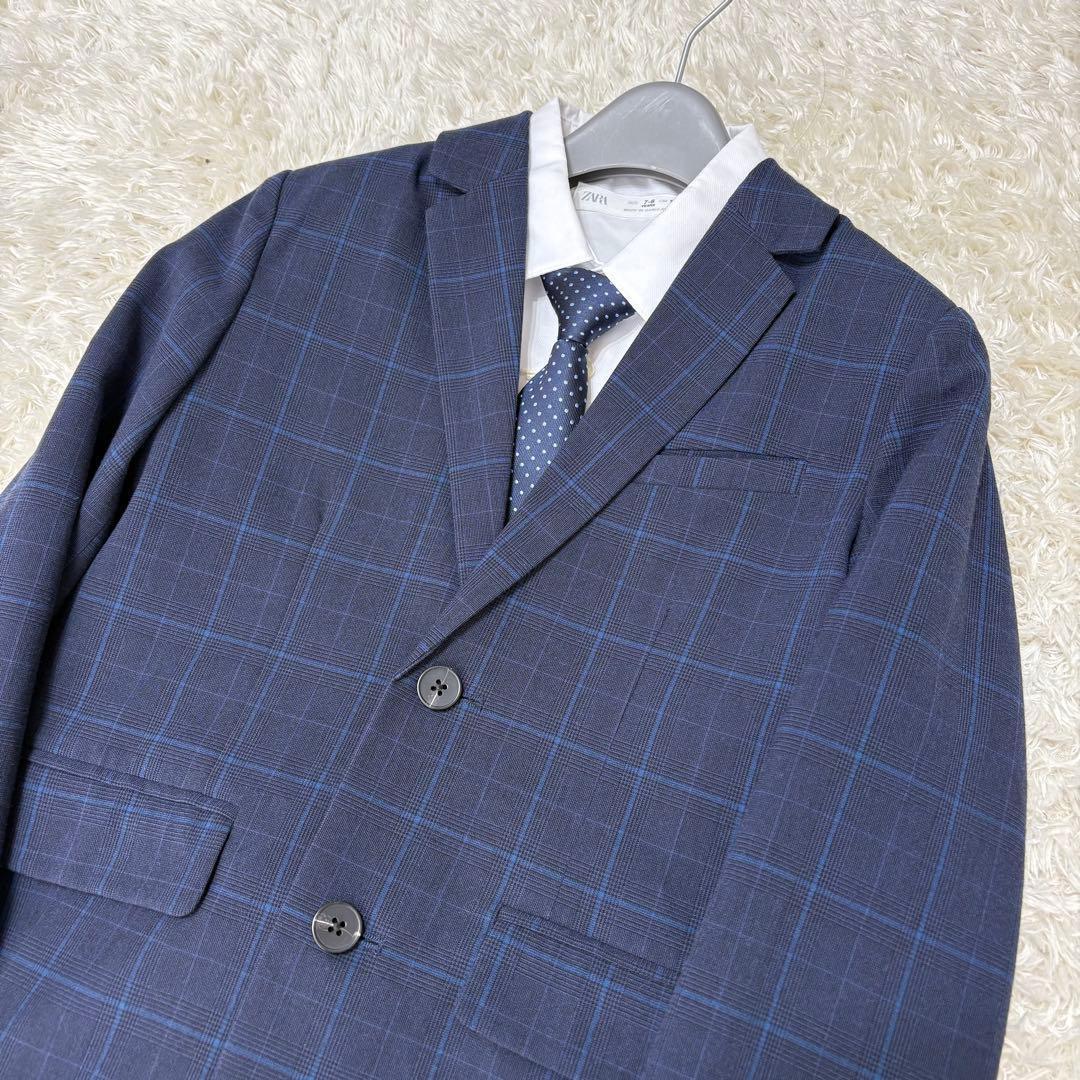 【未使用タグ付き】ZARA 男児フォーマルスーツ セットアップ 紺 128
