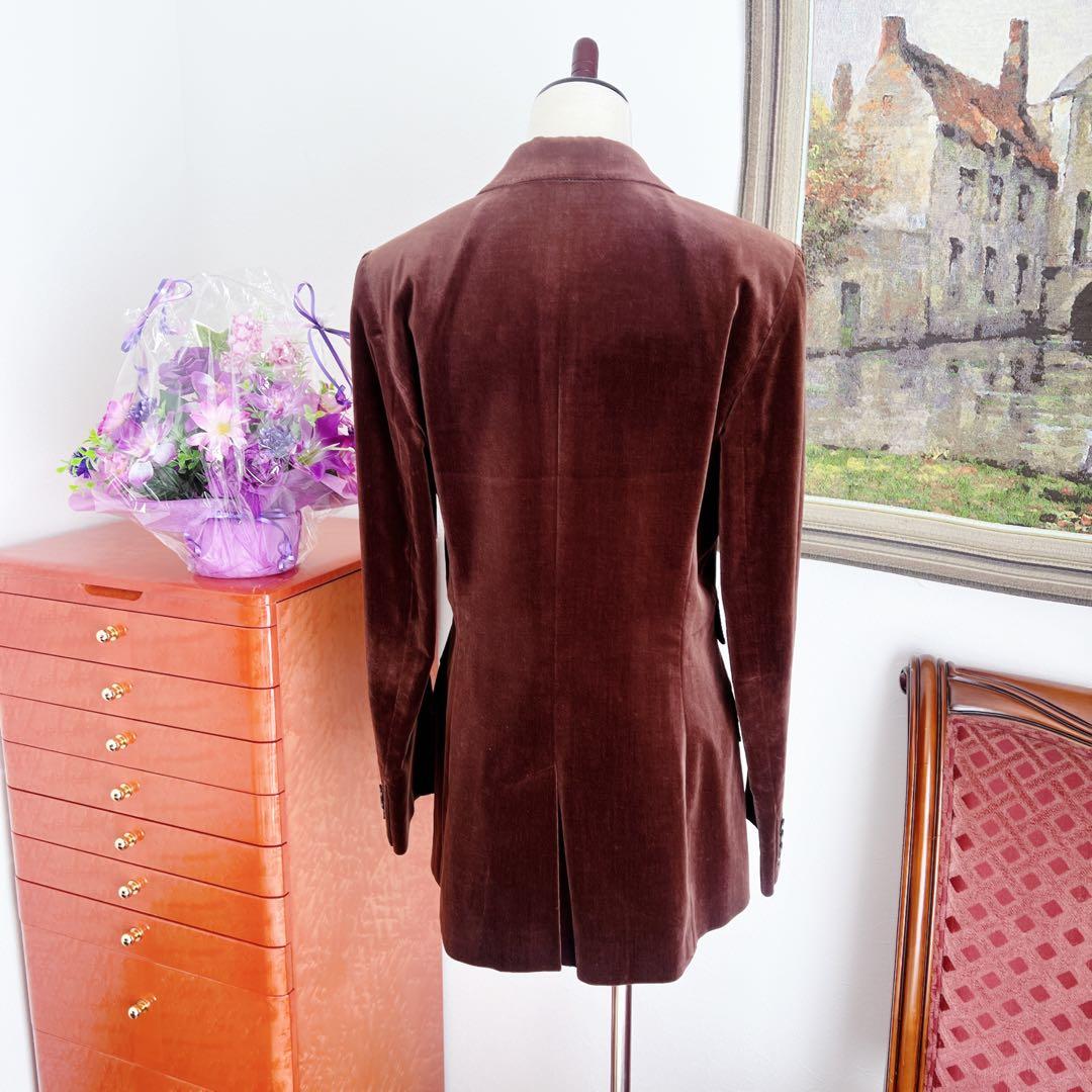 美品　HERMES エルメス　ベロア　上質の極み ジャケット　レザー　冬の光沢