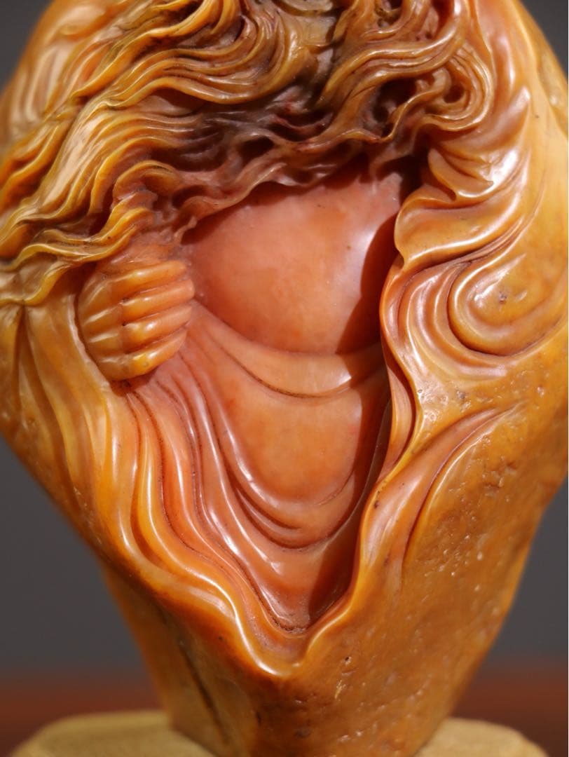 旧家蔵出　古美術　達磨大師　細工彫刻　寿山石 時代物　アンティーク　骨董品