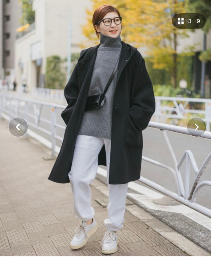 スーパー160sテントラインショートコート　ブラック　36