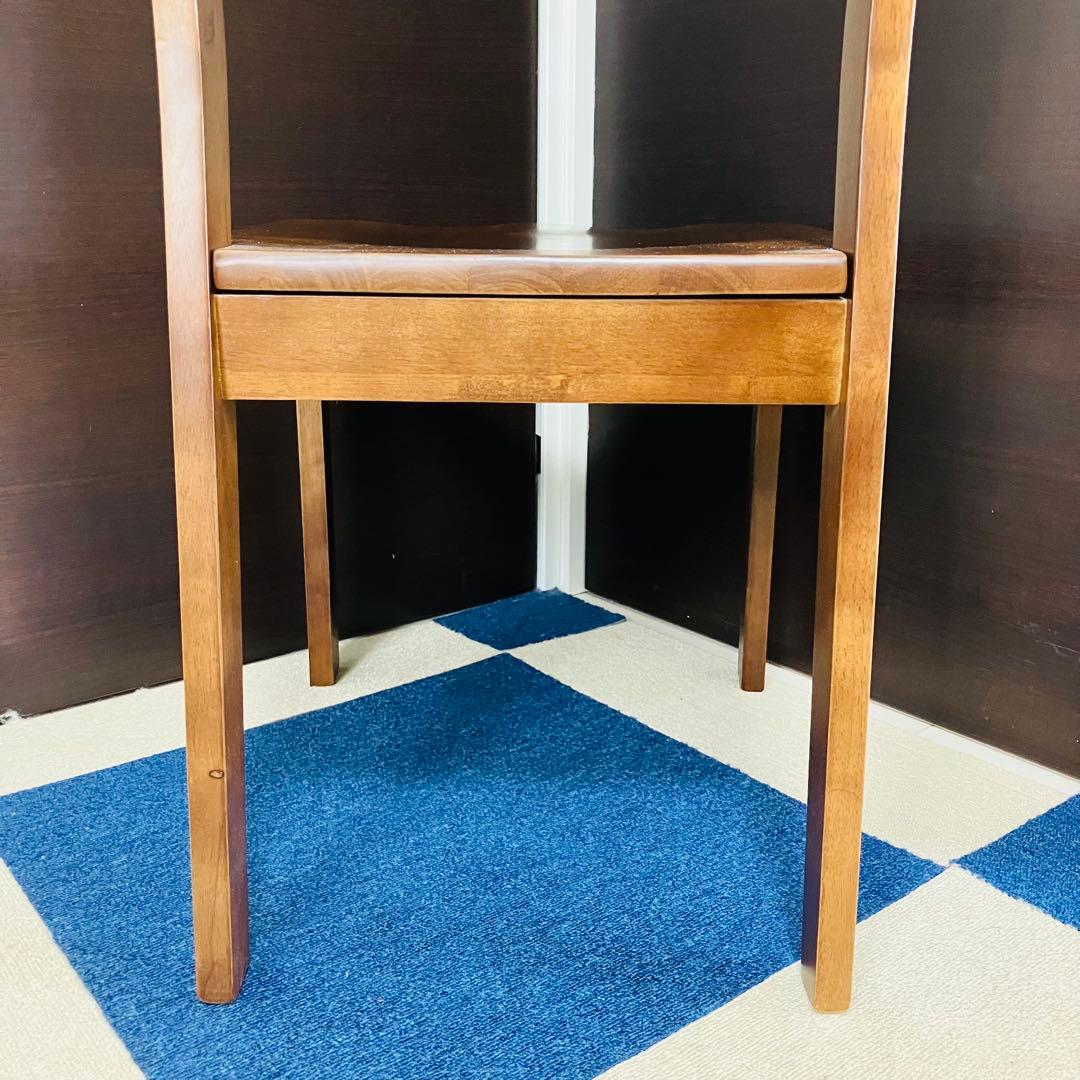 【美品】ダイニングチェア 椅子 2脚セット 完成品 木製 タモ材 送料無料 茶色