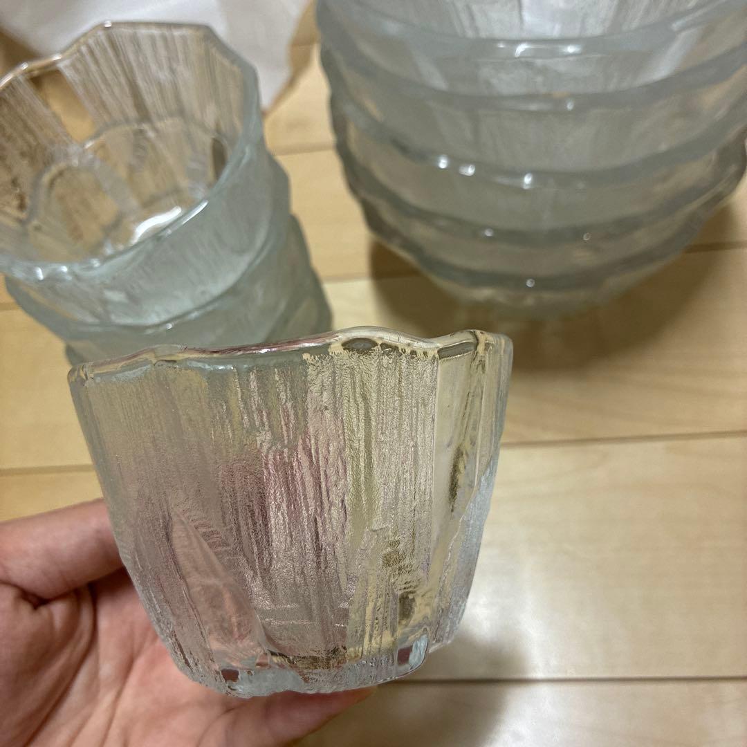 【未使用】波型ガラス食器セット 12個