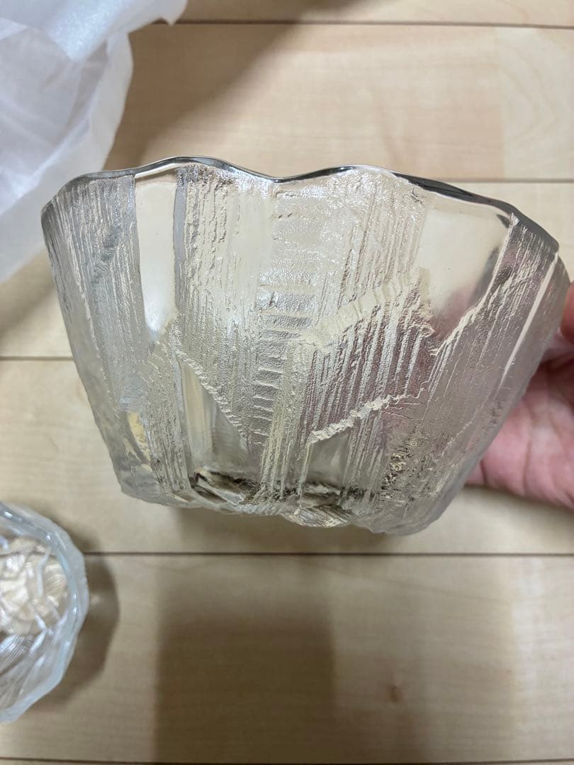 【未使用】波型ガラス食器セット 12個