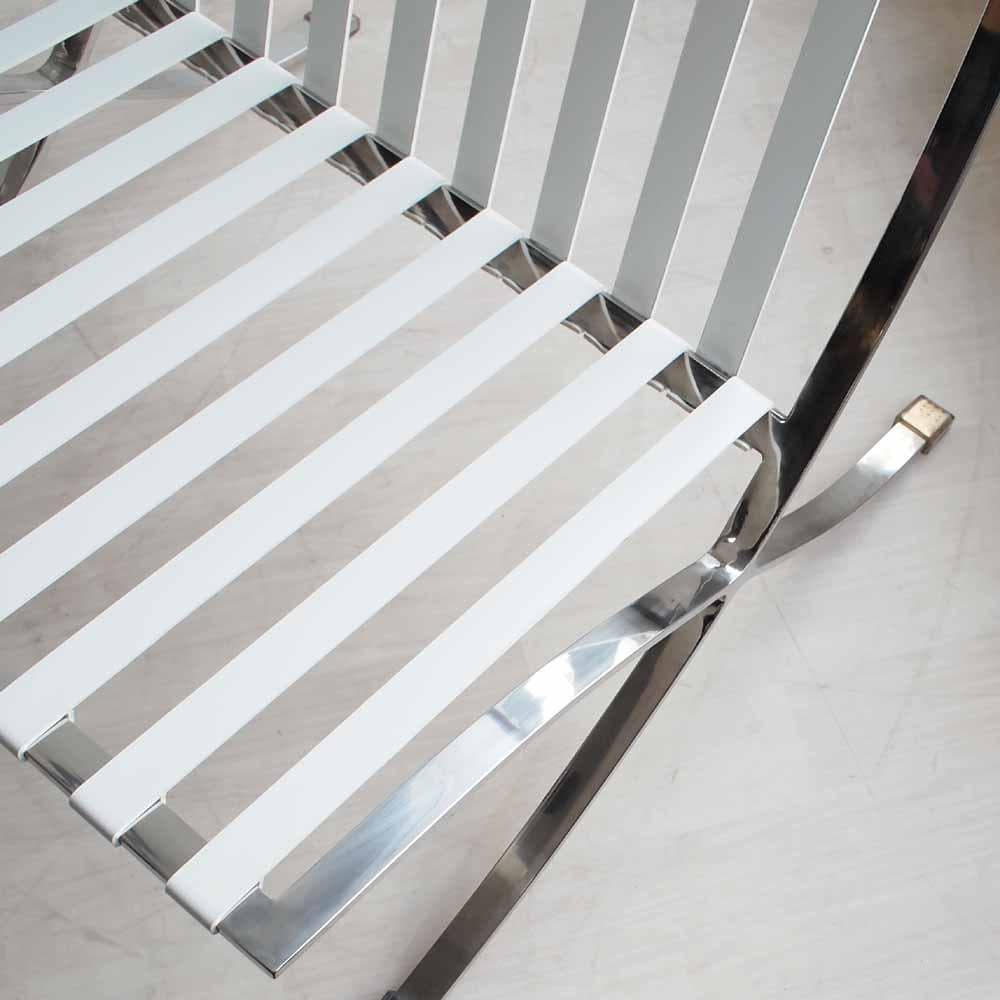 バルセロナチェア 2人掛け 合皮 白/ホワイト リプロダクト ZR24262