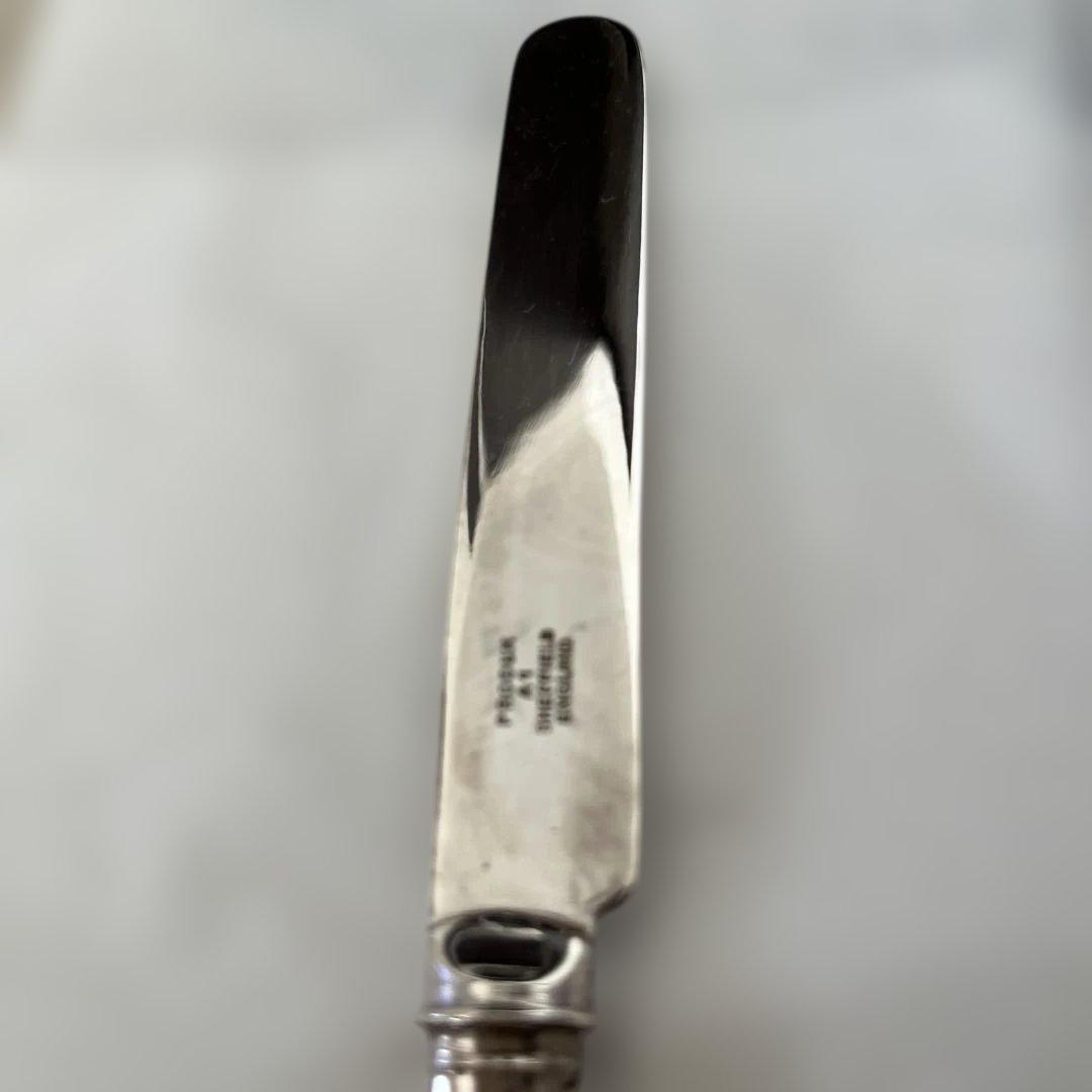 【白蝶貝 / 純銀継手】507ｇビクトリアン デザートナイフ＆フォーク12本