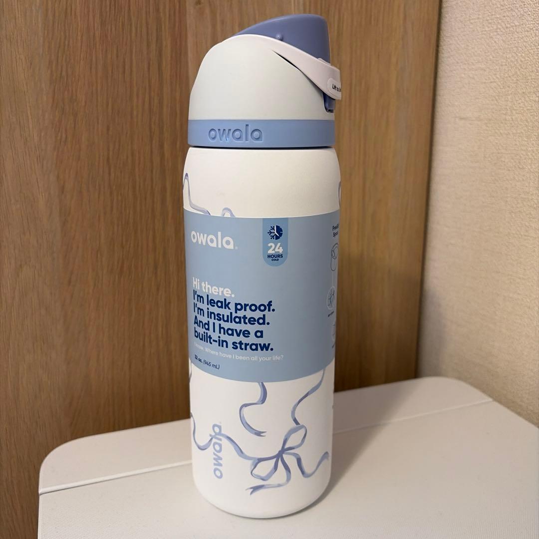 激レア‼️ 値下げ中‼️owala 水筒 リボン 水色