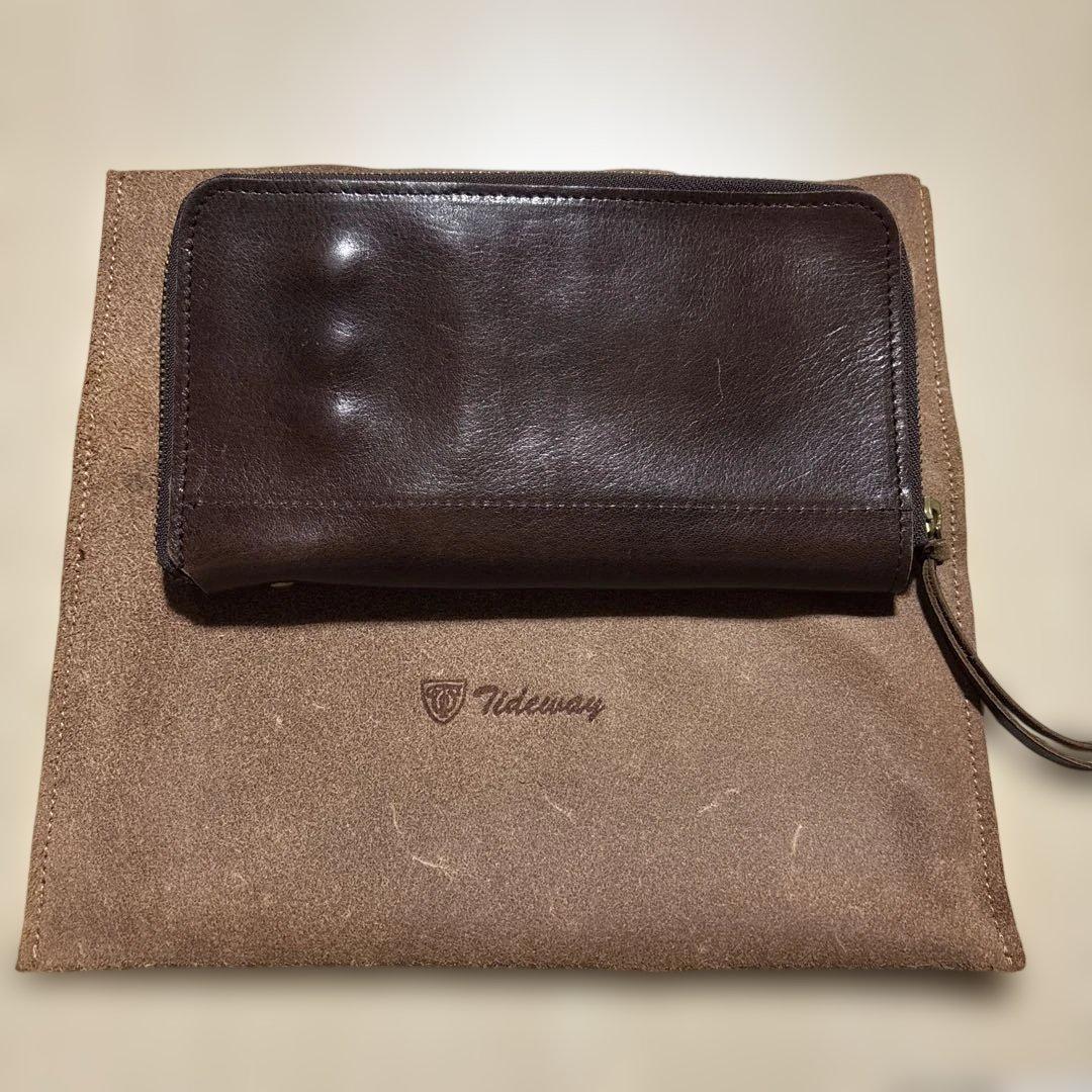 廃盤品　レア　Tideway タイドウェイ ダークブラウン パスポートケース