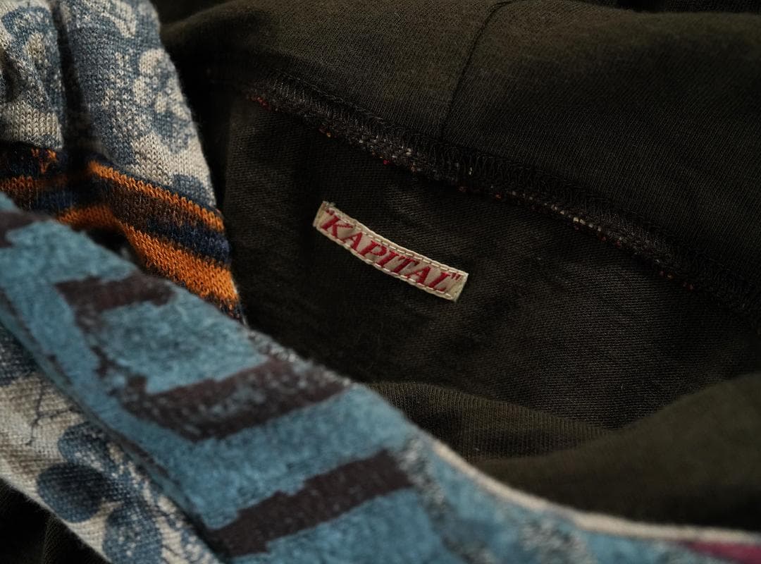 KAPITAL ヒッピー パッチワーク フード カットソー 0サイズ XS