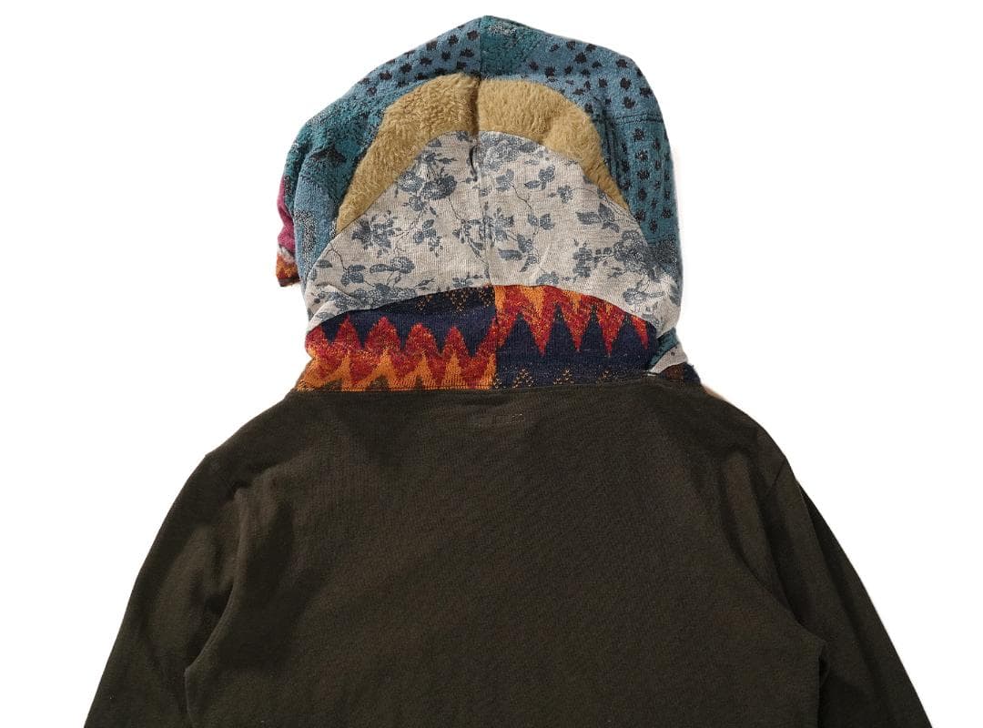 KAPITAL ヒッピー パッチワーク フード カットソー 0サイズ XS