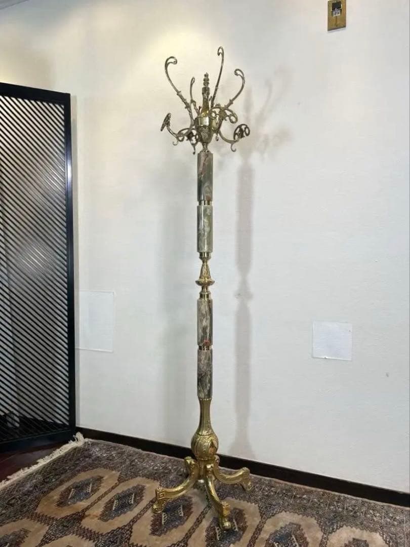 エレガント 天然石 ポールハンガー イタリアンクラシック マーブル オニキス