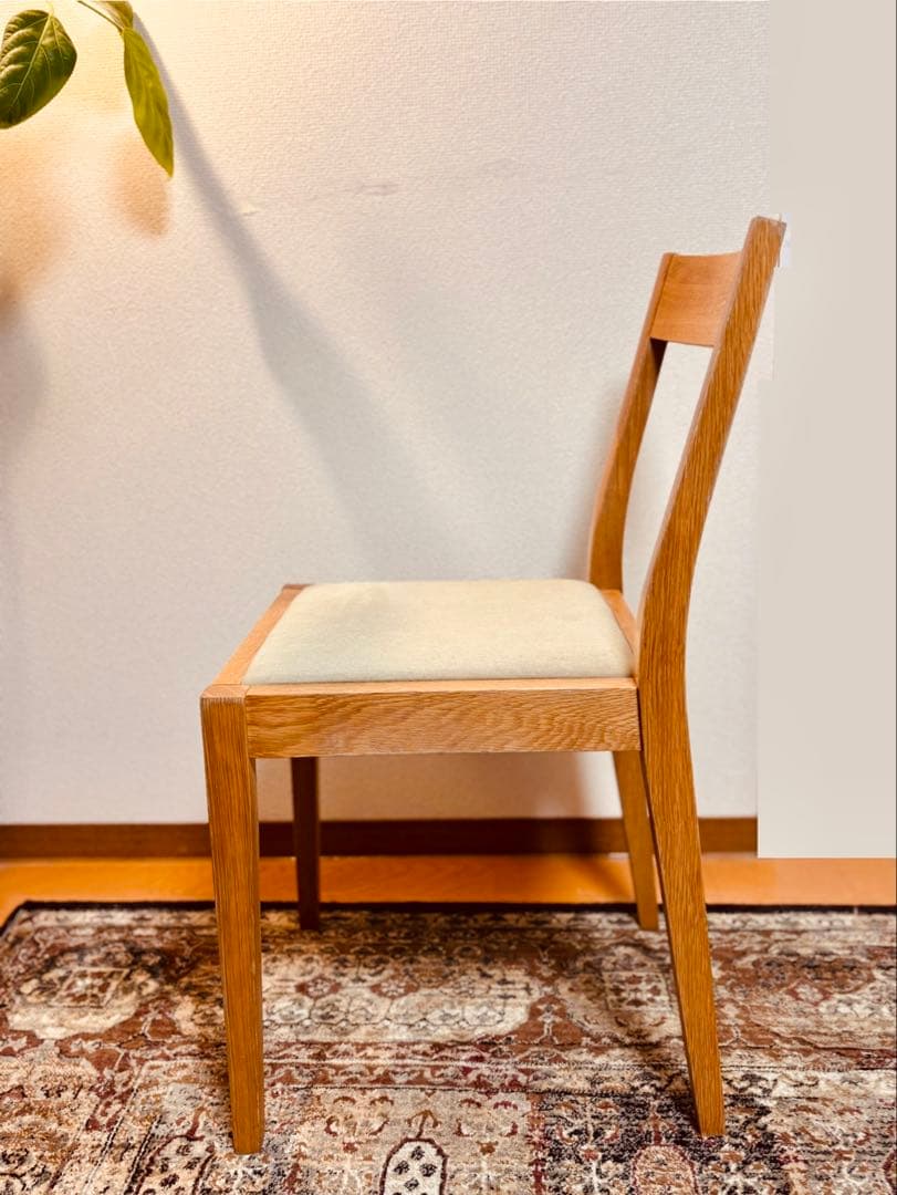 ☘️送料込⭐️美品⭐️廃盤希少⭐️オーク材チェア⭐️綿平織⭐️ベージュ⭐️無印良品