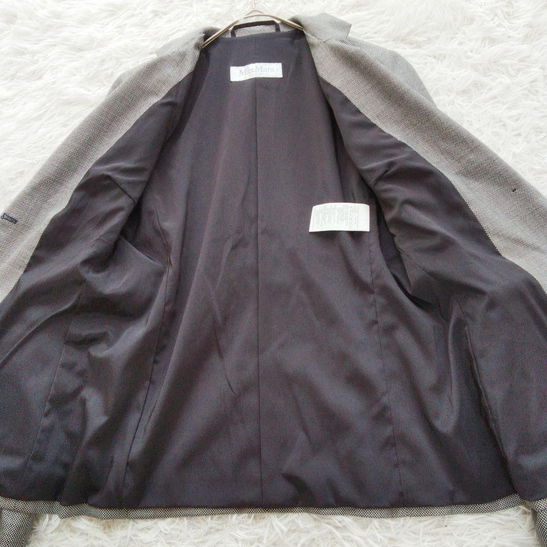 大きいサイズ❉ マックスマーラ テーラードジャケット 白タグ ウールシルク 44