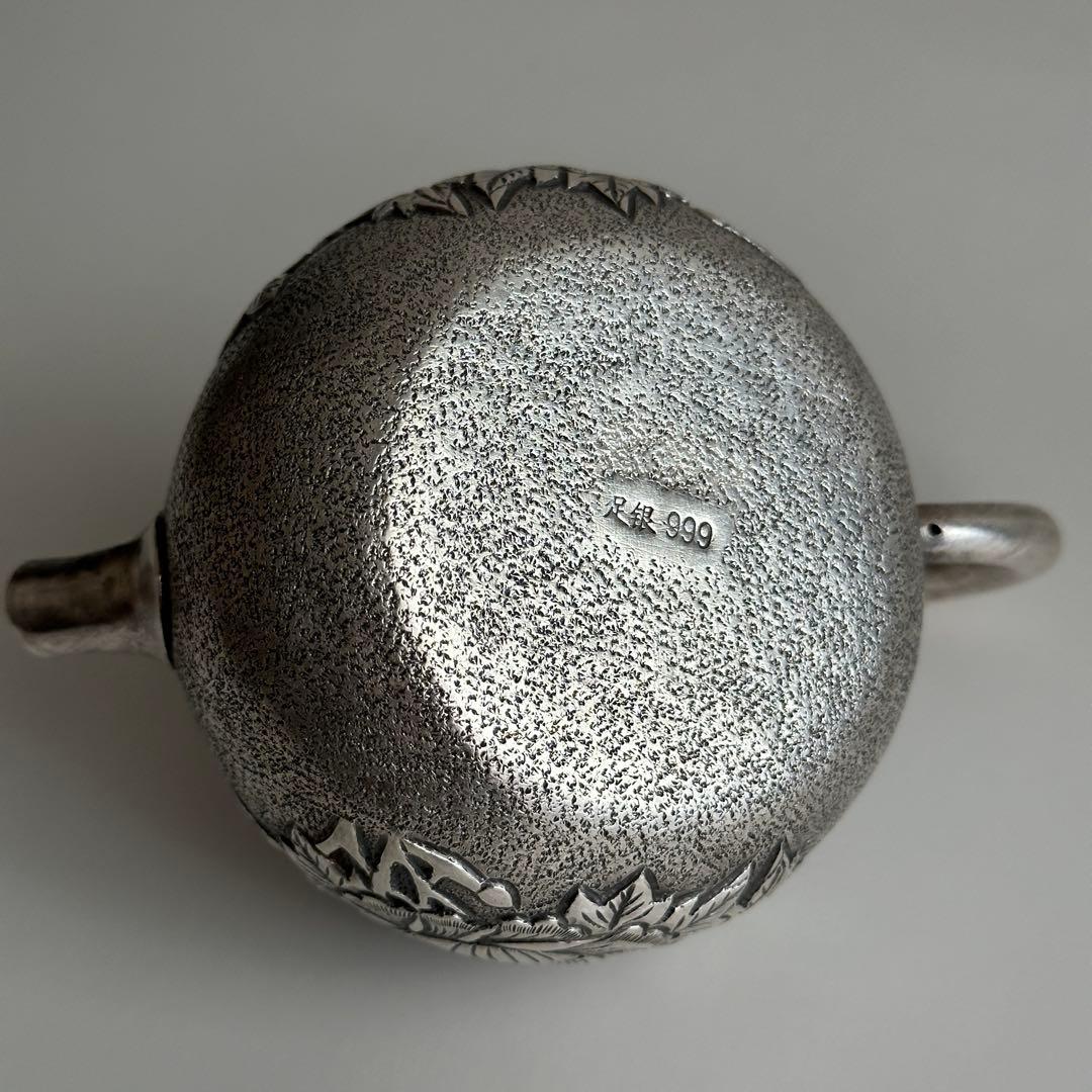 M*a様 銀製 茶器 茶道具 急須 足銀999 牡丹 金属工芸