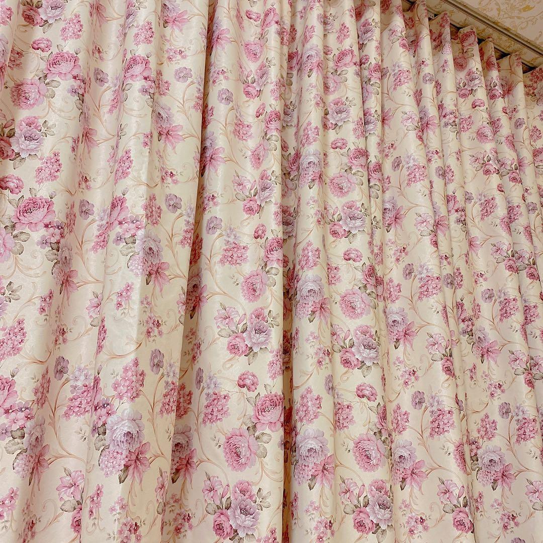 北欧 両面柄 ヨーロピアン オーダー フローラル 花柄 幅195 オーダーメイド