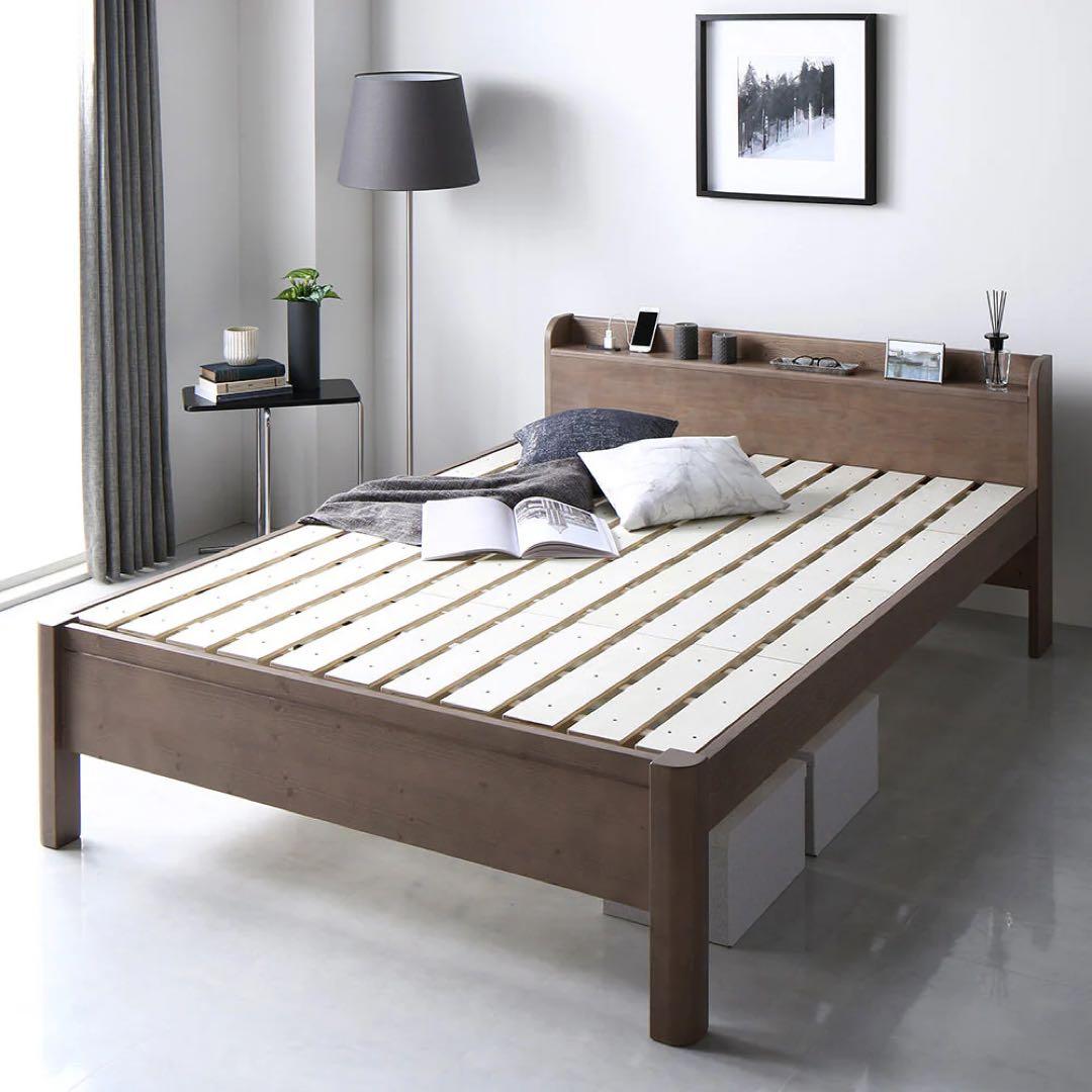 【引取り限定】RASIK フォルテオ すのこベッド 頑丈 グレージュ シングル