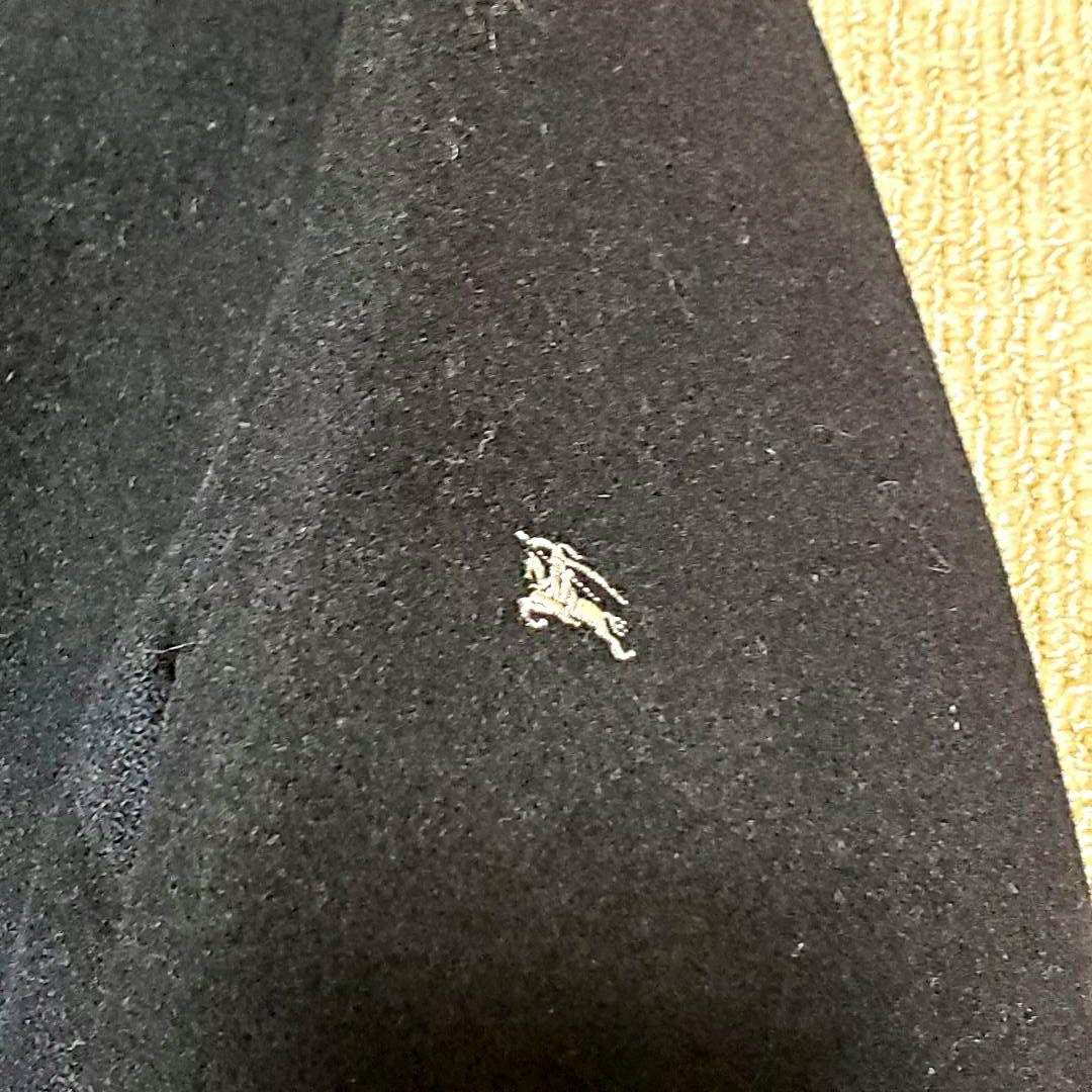 BURBERRY ブラックレーベル ネイビー ウール ダブルブレスト ホースロゴ