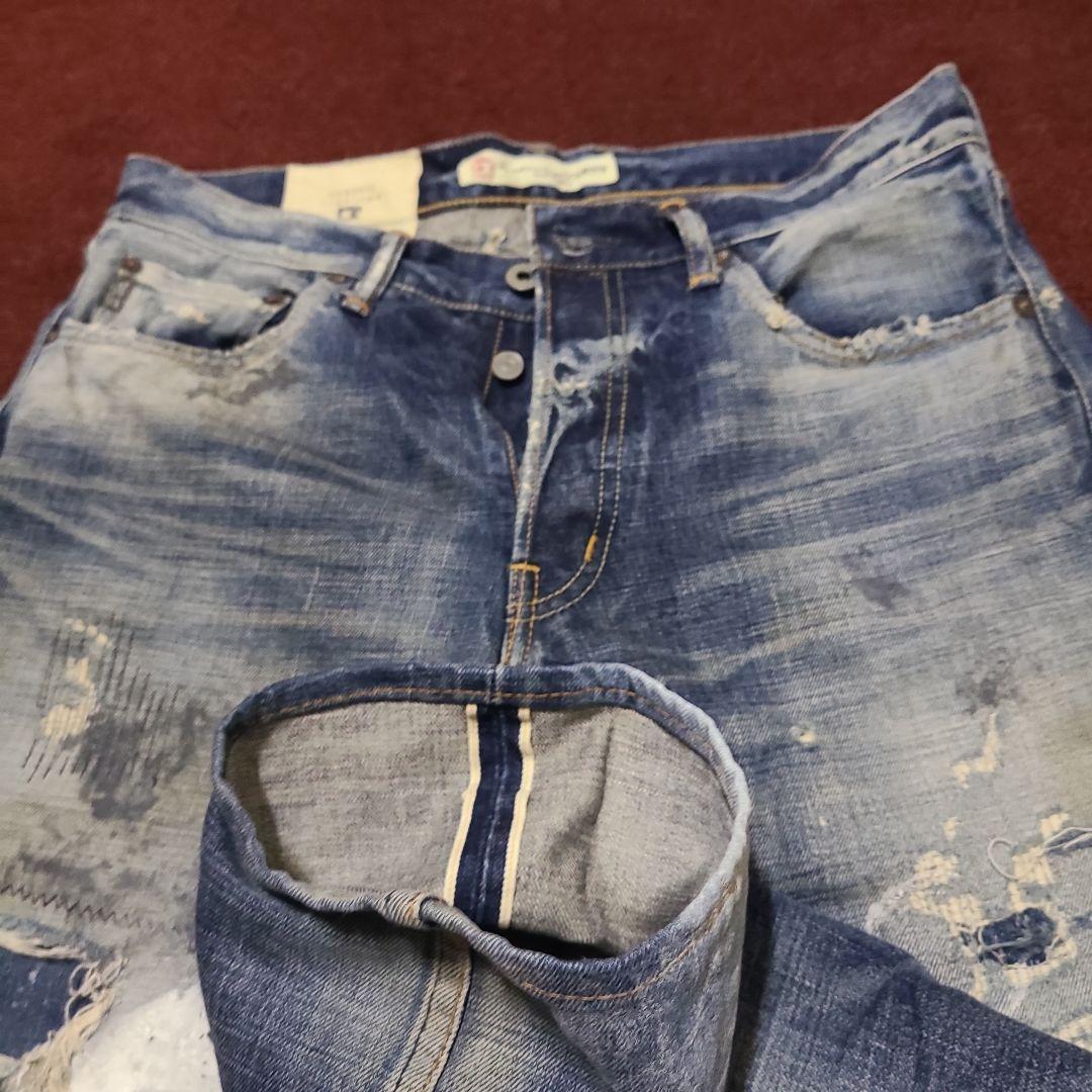 fdmlリメイククラッシュデニムw32セルビッジ