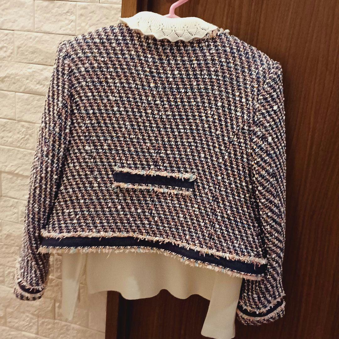 familiar　ツイードスーツフォーマル　卒園　入学式　130　ブローチつき