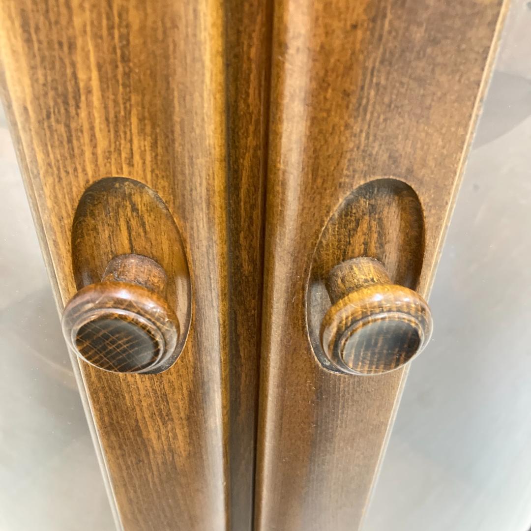 【オールドカリモク】コーナーキャビネット　ガラスキャビネット　ラック　飾り棚