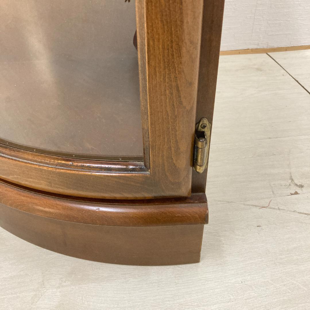 【オールドカリモク】コーナーキャビネット　ガラスキャビネット　ラック　飾り棚