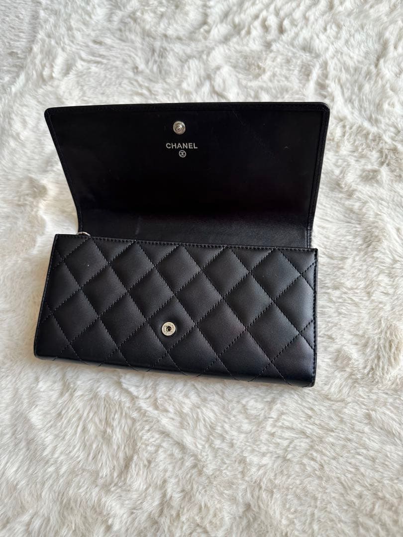 【正規品】CHANEL ブラック キルティング 長財布