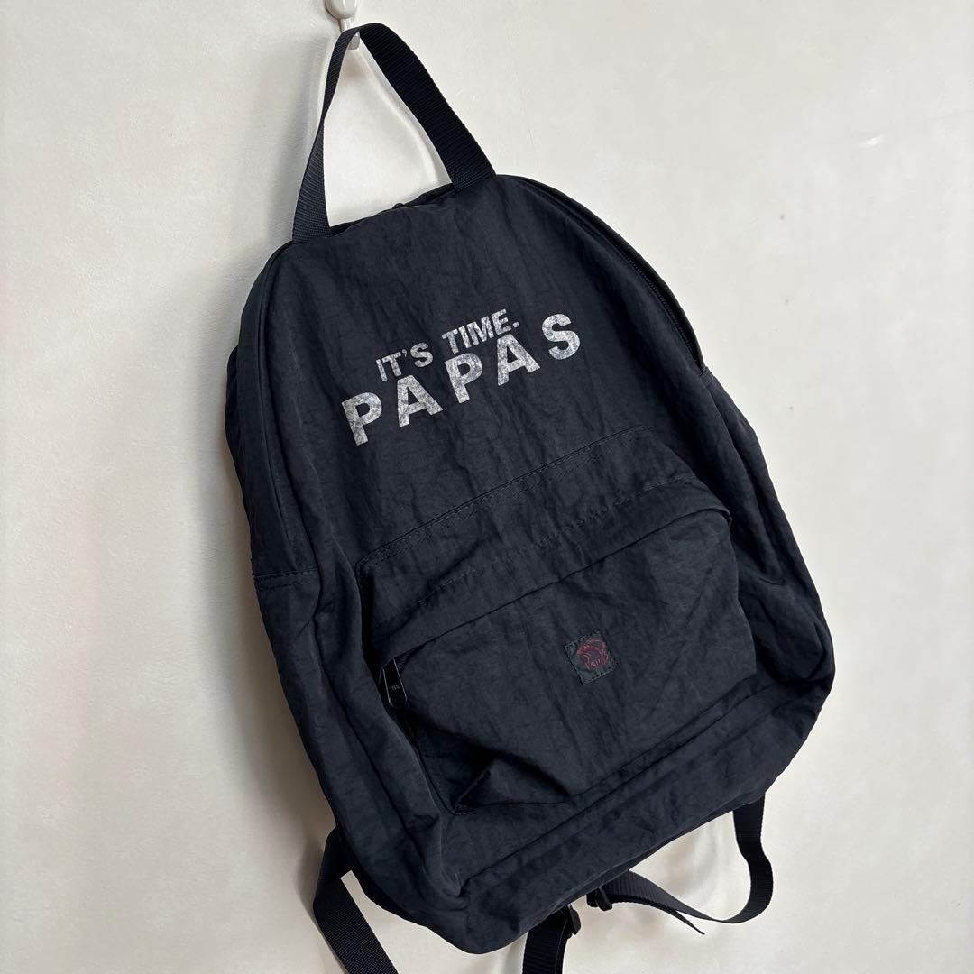 貴重★激レア★入荷困難★当時物★PAPAS パパス　ナイロンリュック　黒