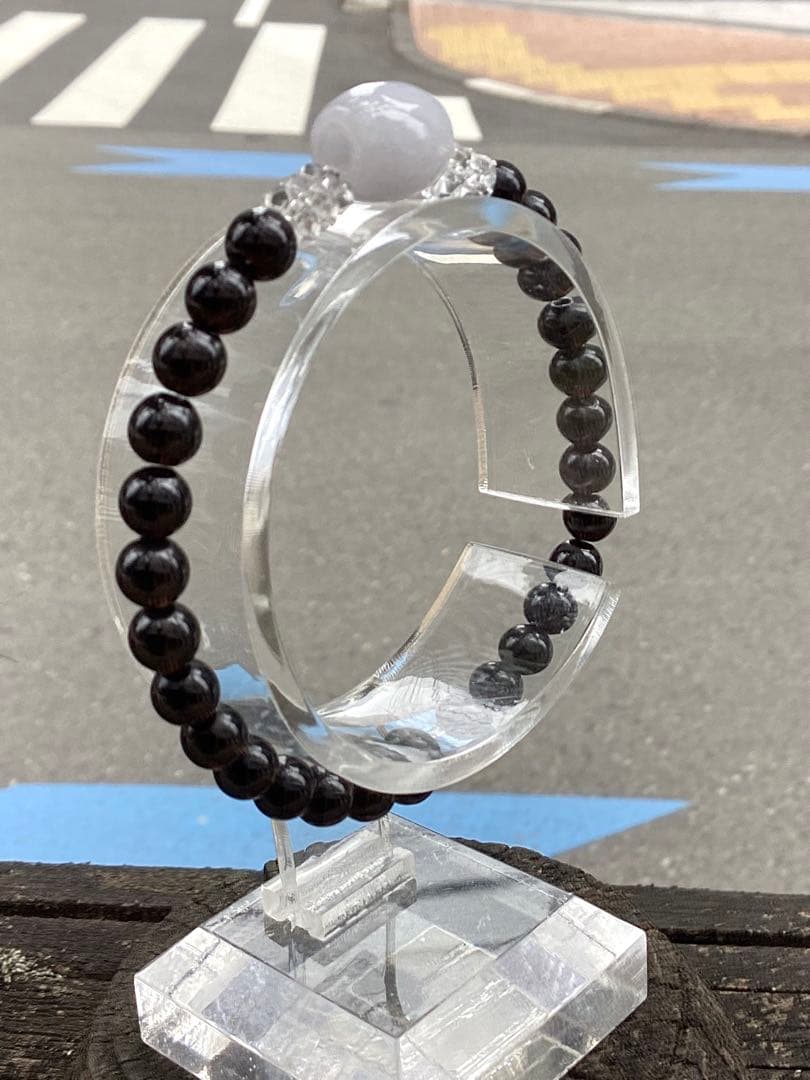 ✳お値段最安値‼️ 本物ブレスレット　糸魚川翡翠棗型&黒平スモーキークォーツ水晶