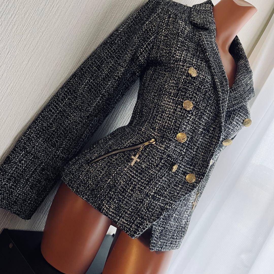 【平成ギャル】【希少】 d.i.a. ギャル系チャーム付きツイードジャケット