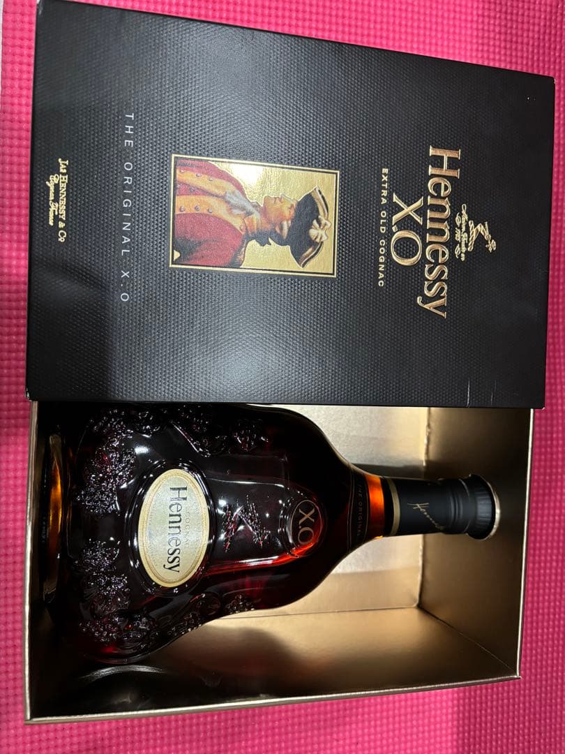 未開封 Hennessy ❣️クリアボトルXO 黒キャップ　ギフトボックス