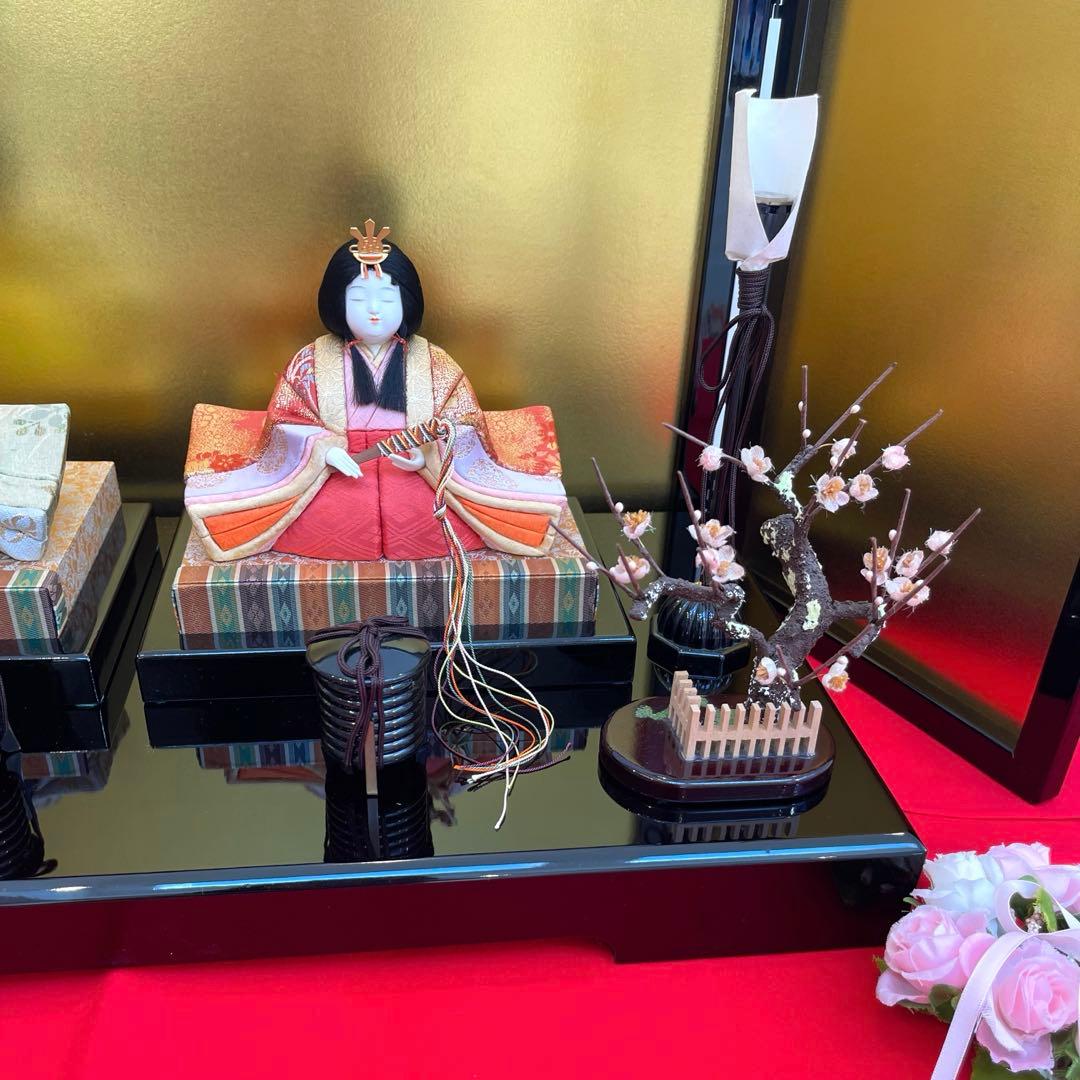 【百貨店購入】雛人形　親王飾り　江戸木目込　柿沼東光作　付属品完備❣️