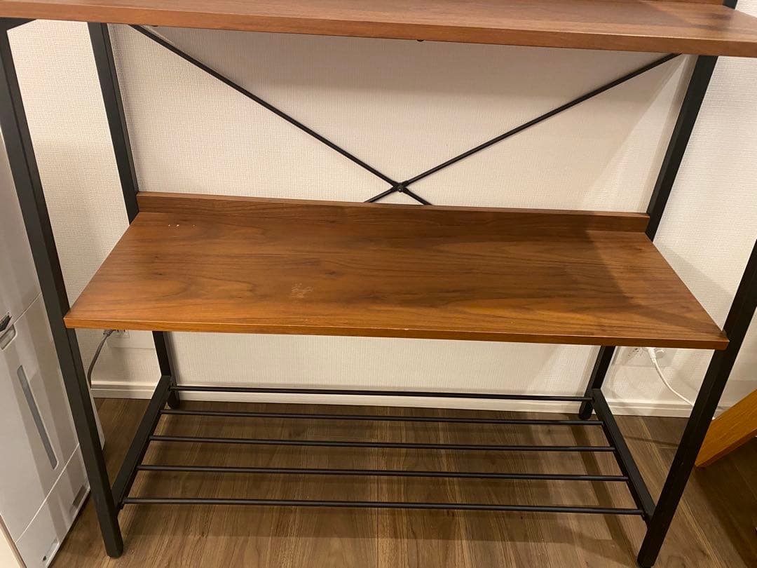 ※god　木製と金属製の4段オープンシェルフ