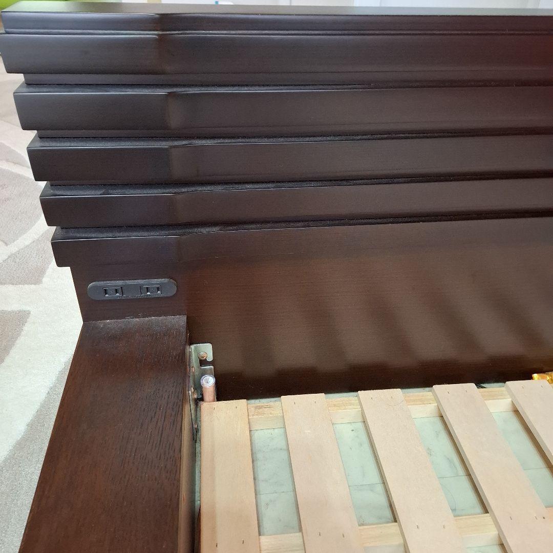 木製ダブルベッドフレーム スラット式