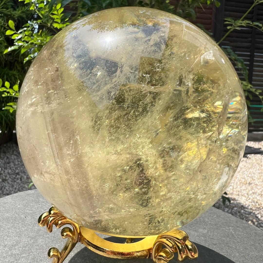✳️究極の逸品✨極上品質 美麗黄水晶✨幸運の石✨レインボー シトリン 丸玉 天然石