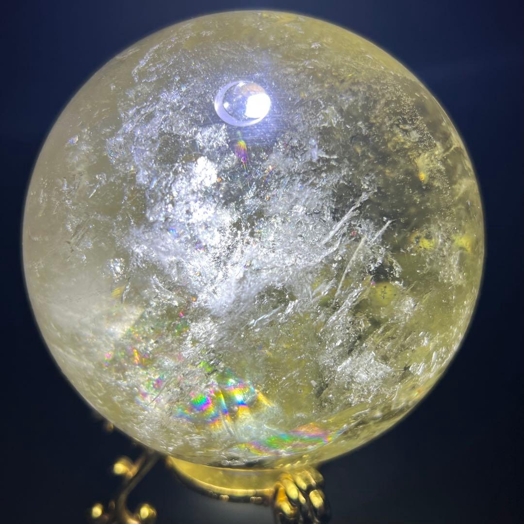 ✳️究極の逸品✨極上品質 美麗黄水晶✨幸運の石✨レインボー シトリン 丸玉 天然石