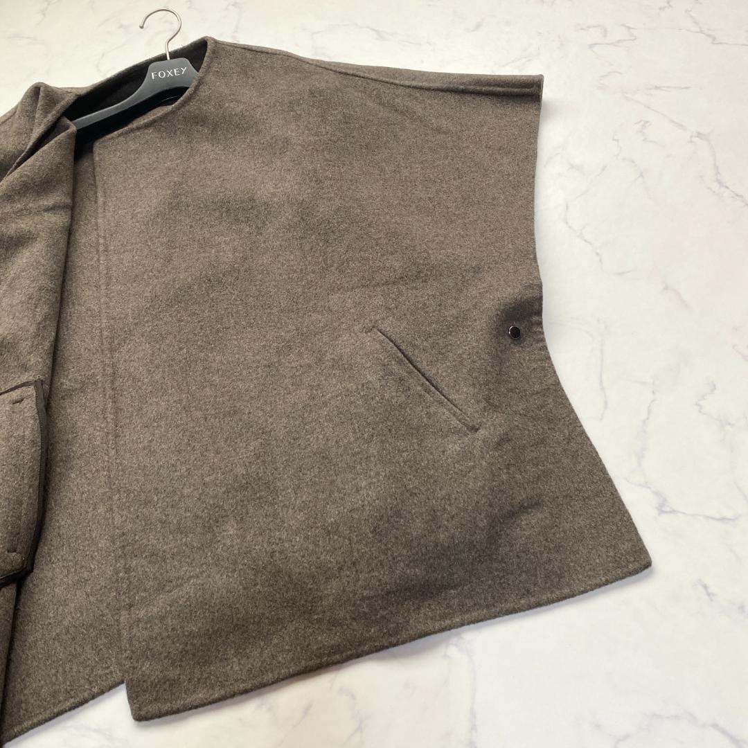 美品✨ヴェルメイユパーイエナスーパー160sダブルフェイスショートマントコート