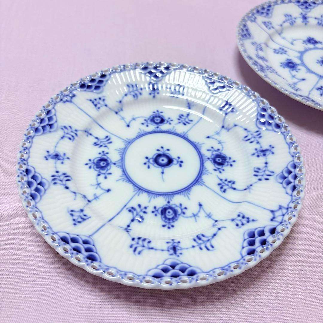 ロイヤルコペンハーゲン ブルーフルーテッド フルレース 17cm 2枚 未使用