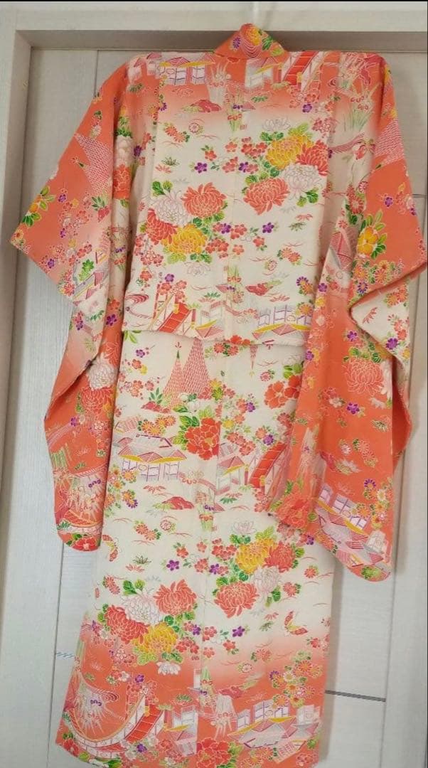 11/7までお値下げ　七五三 ７歳 花柄着物と小物セット