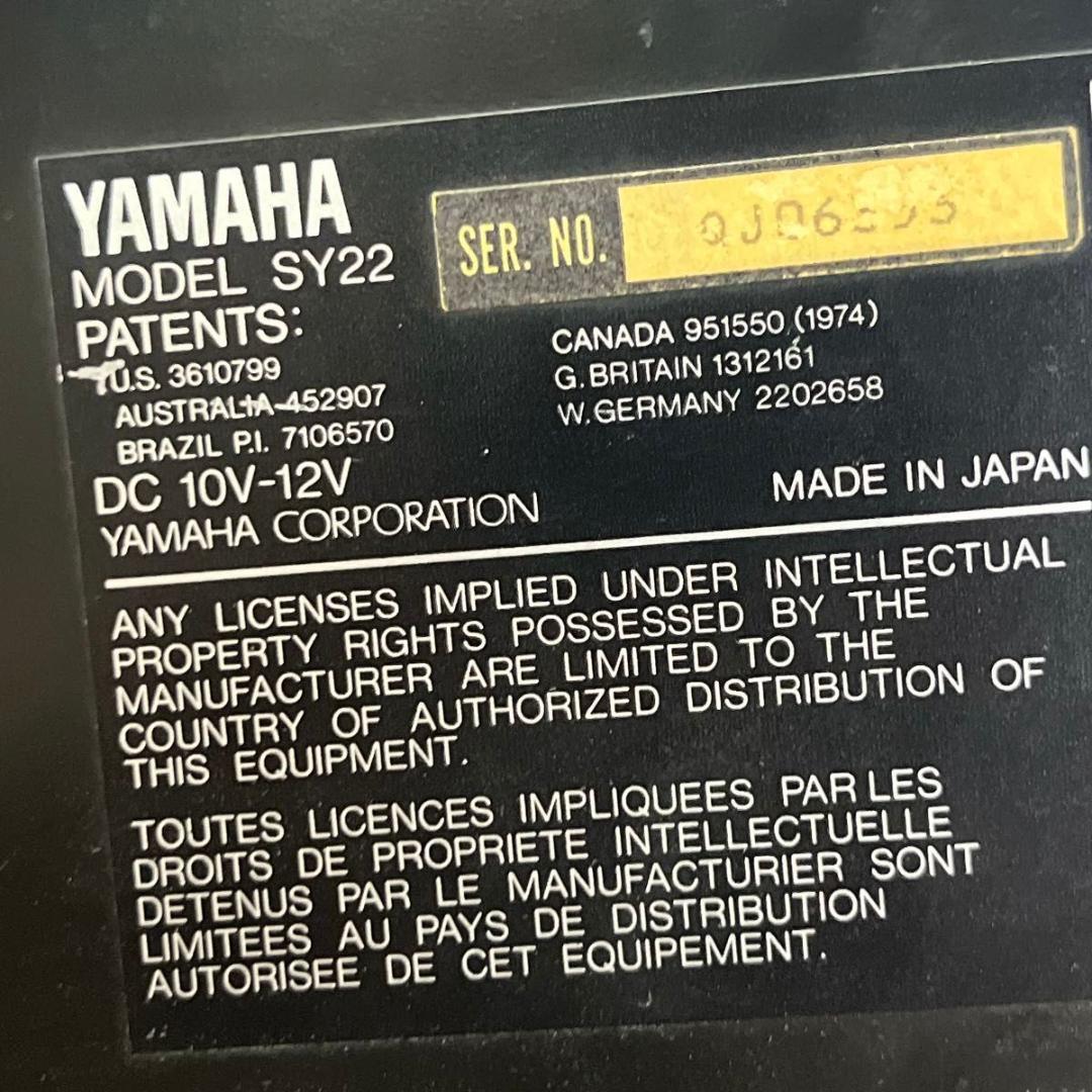 YAMAHA ヤマハ シンセサイザー SY22 全鍵盤音出しOK