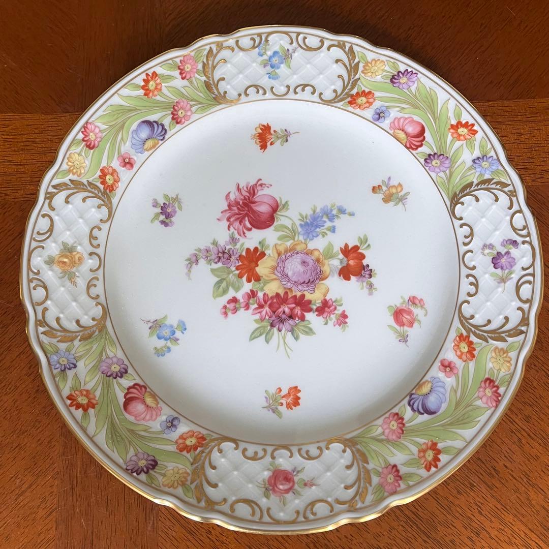 【希少品】ドイツ製　シューマンババリア★ドレンデンフラワー★豪華な大皿　６枚