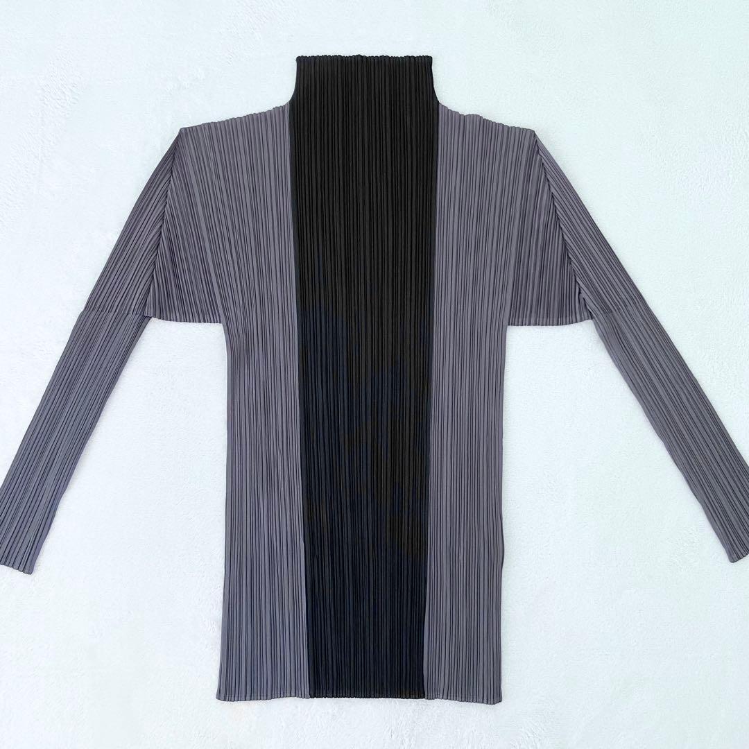 ISSEY MIYAKE PLEATS PLEASE ハイネック　バイカラー長袖
