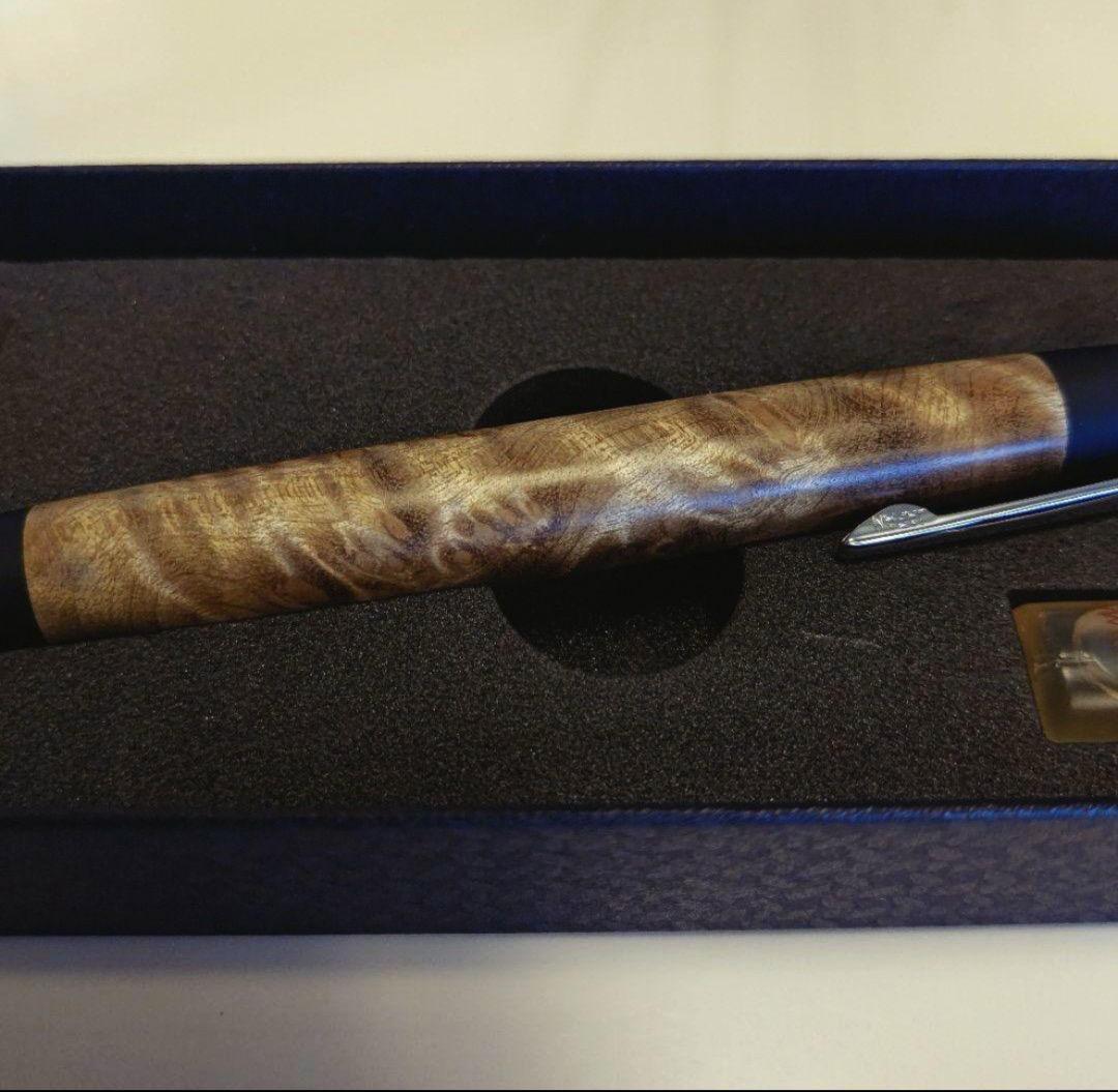 野原工芸　マーブルウッド　スタンダード　ボールペン　シルバー