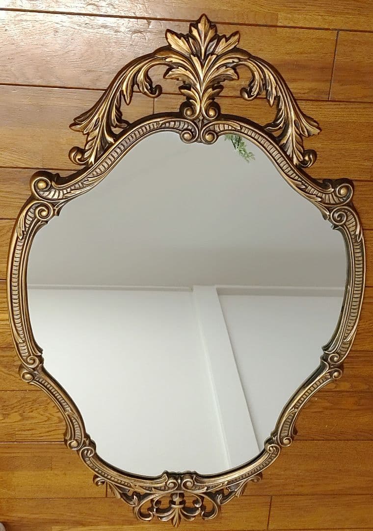 超希少　壁掛けアンティークミラー　鏡　大きいサイズ　ヴィンテージ洋風ヨーロピアン